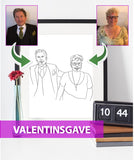 Valentinsgave - line art tegning efter dine fotos