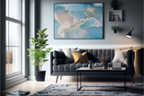 Abstrakt Blå Marble No2 - Plakat/Lærred - Just Karikatur