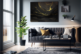 Abstrakt Sort Marble No3 - Plakat/Lærred - Just Karikatur