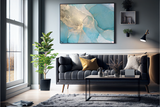 Abstrakt Blå Marble No4 - Plakat/Lærred - Just Karikatur