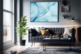 Abstrakt Blå Marble No5 - Plakat/Lærred - Just Karikatur