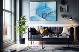 Abstrakt Blå Marble No11 - Plakat/Lærred - Just Karikatur