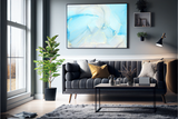 Abstrakt Blå Marble No16 - Plakat/Lærred - Just Karikatur