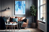 Abstrakt Blå Marble No18 - Plakat/Lærred - Just Karikatur