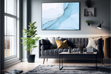 Abstrakt Blå Marble No20 - Plakat/Lærred - Just Karikatur