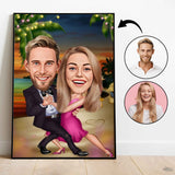 Par tema44 (2 personer) - karikaturtegning efter dine fotos - Just Karikatur