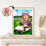 Golf tema9 (1 person) - karikaturtegning efter dine fotos