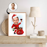 Jul tema10 (1 person) - karikaturtegning efter dine fotos - Just Karikatur