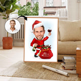 Jul tema10 (1 person) - karikaturtegning efter dine fotos - Just Karikatur