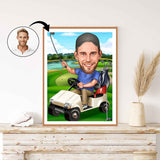 Golf tema11 (1 person) - karikaturtegning efter dine fotos