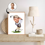 Golf tema4 (1 person) - karikaturtegning efter dine fotos