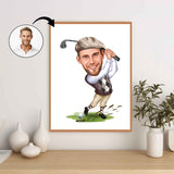 Golf tema4 (1 person) - karikaturtegning efter dine fotos