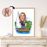 Arbejde & Erhverv tema15 (1 person) - karikaturtegning efter dine fotos - Just Karikatur
