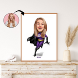 Superhelt tema16 (1 person) - karikaturtegning efter dine fotos - Just Karikatur
