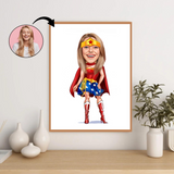 Superhelt tema14 (1 person) - karikaturtegning efter dine fotos