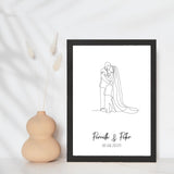 Line art bryllupsplakat - par - design selv - Just Karikatur