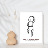 Line art baby - design selv plakat - Just Karikatur