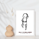 Line art baby - design selv plakat - Just Karikatur