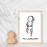Line art baby - design selv plakat - Just Karikatur