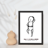 Line art baby - design selv plakat - Just Karikatur