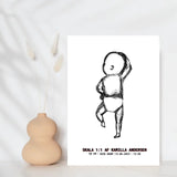 Line art baby - design selv plakat - Just Karikatur