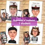 Studentergave - karikaturtegning efter dine fotos