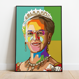 Pop Art Plakat - Dronning Margrethe