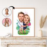 Par tema137 (2 personer) - karikaturtegning efter dine fotos - Just Karikatur
