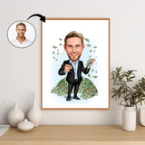 Virksomhed tema100 (1 person) - karikaturtegning efter dine fotos - Just Karikatur