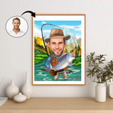 Rejse tema11 (1 person) - karikaturtegning efter dine fotos - Just Karikatur