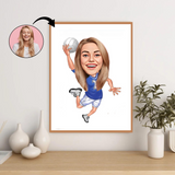 Sports tema69 (1 person) - karikaturtegning efter dine fotos