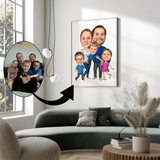 Karikaturtegning - Håndtegnet karikatur plakat efter dine fotos - Just Karikatur