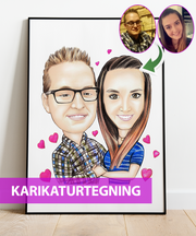 Karikaturtegning - Håndtegnet karikatur plakat efter dine fotos