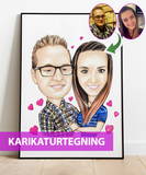 Karikaturtegning - Håndtegnet karikatur plakat efter dine fotos - Just Karikatur