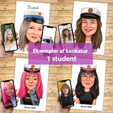 Studentergave - karikaturtegning efter dine fotos - Just Karikatur