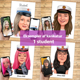 Studentergave - karikaturtegning efter dine fotos