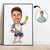 Sports tema65 (1 person) - karikaturtegning efter dine fotos