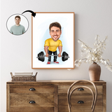 Sports tema11 (1 person) - karikaturtegning efter dine fotos - Just Karikatur