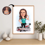 Sports tema28 (1 person) - karikaturtegning efter dine fotos - Just Karikatur