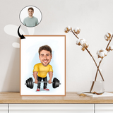 Sports tema11 (1 person) - karikaturtegning efter dine fotos - Just Karikatur