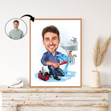 Arbejde & Erhverv tema45 (1 person) - karikaturtegning efter dine fotos - Just Karikatur