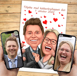 Kobberbryllup - karikaturtegning efter dine fotos - Just Karikatur