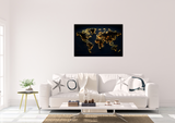 World Map 1 (50 x 70 cm ) - lærred u/ramme
