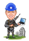 Politi & Militær tema26 (1 person) - karikaturtegning efter dine fotos