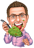 Til ham tema34 (1 person) - karikaturtegning efter dine fotos
