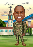 Politi & Militær tema38 (1 person) - karikaturtegning efter dine fotos