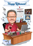 Jubilæum & Afsked tema41 (1 person) - karikaturtegning efter dine fotos - Just Karikatur