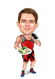 Sports tema21 (1 person) - karikaturtegning efter dine fotos - Just Karikatur