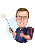 Arbejde & Erhverv tema58 (1 person) - karikaturtegning efter dine fotos - Just Karikatur