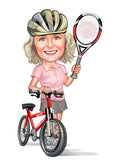 Sports tema19 (1 person) - karikaturtegning efter dine fotos